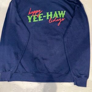 Navy Blue Yee-Haw Holidays Sweater